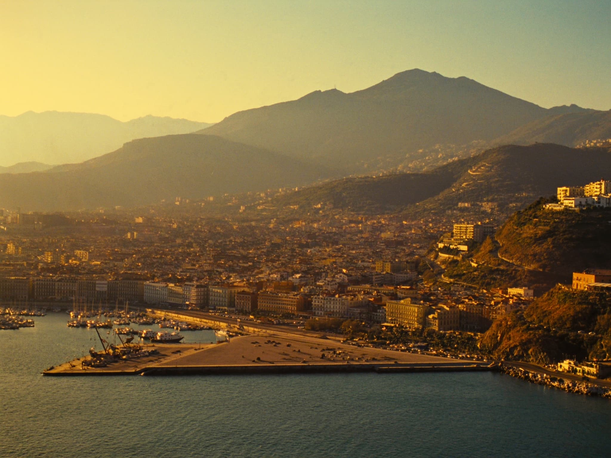 Castellammare di Stabia on the Sorrento Coast at golden hour
