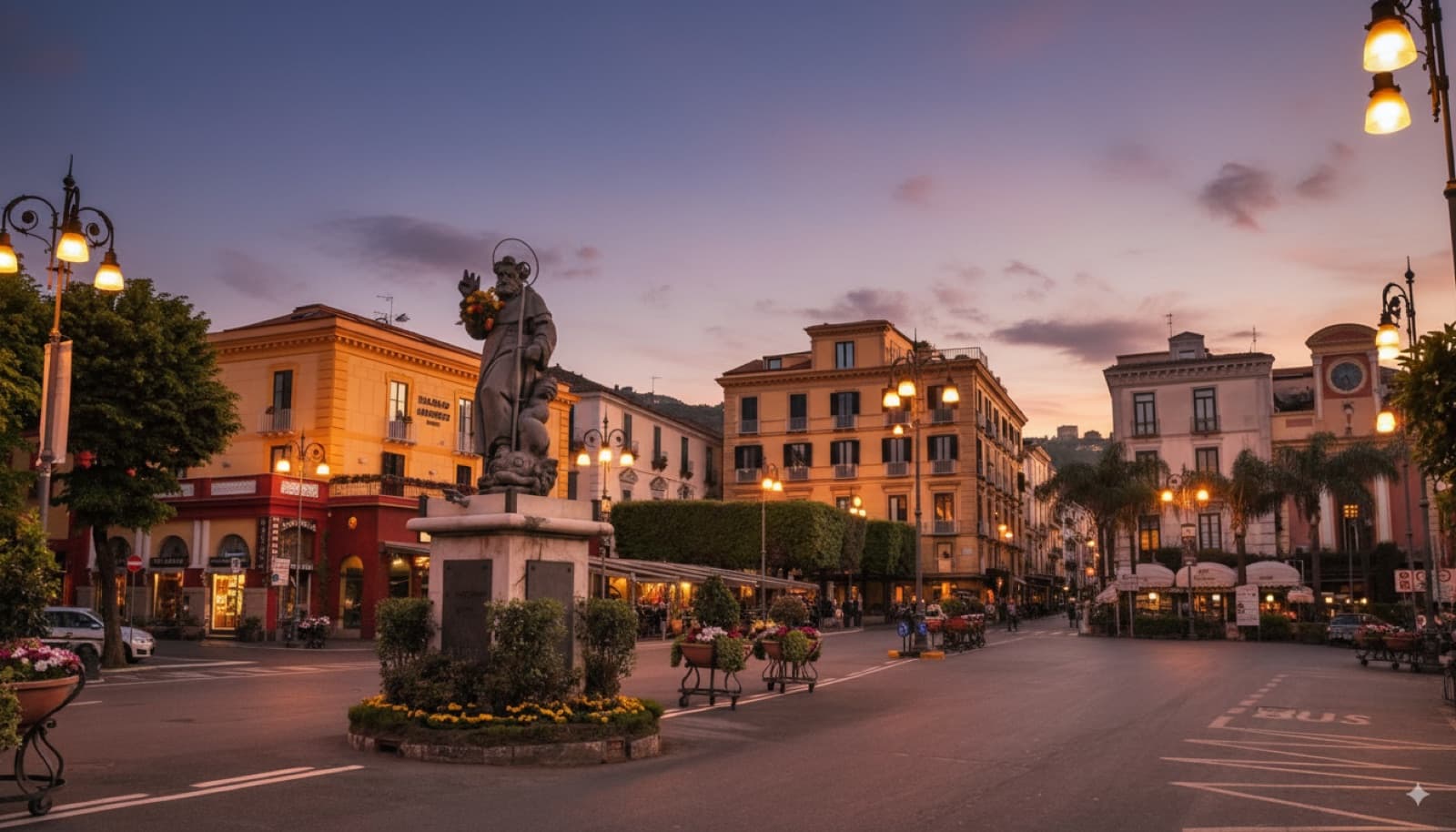 Piazza Tasso at sunset