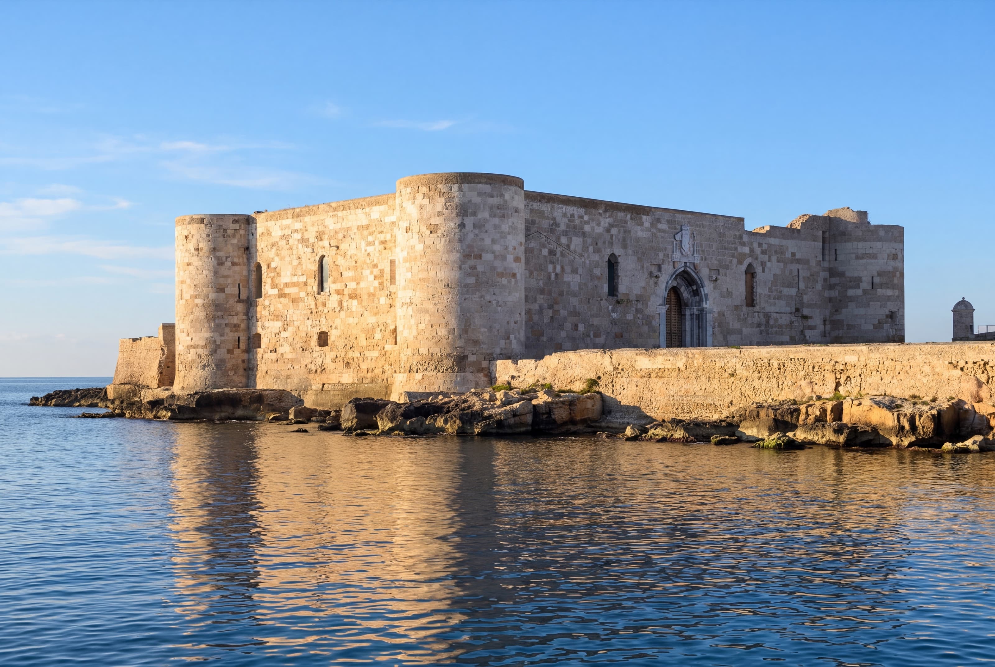 Il Castello Maniace sulla punta di Ortigia, visto dal mare