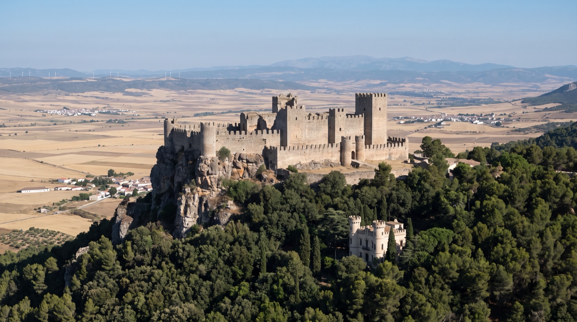 The view from the castle at Erice, 751 metres above the sea, looking down over Trapani and the coast far below