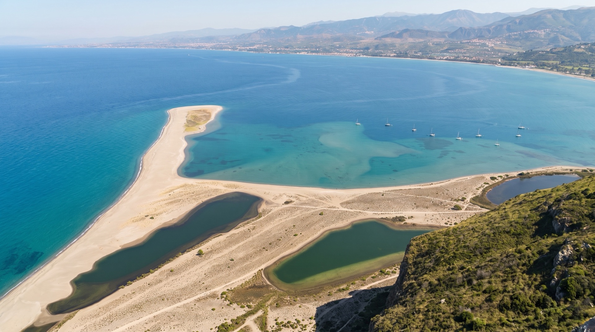 The Tyrrhenian coastline near Tindari, west of Milazzo, seen from the headland above the sea