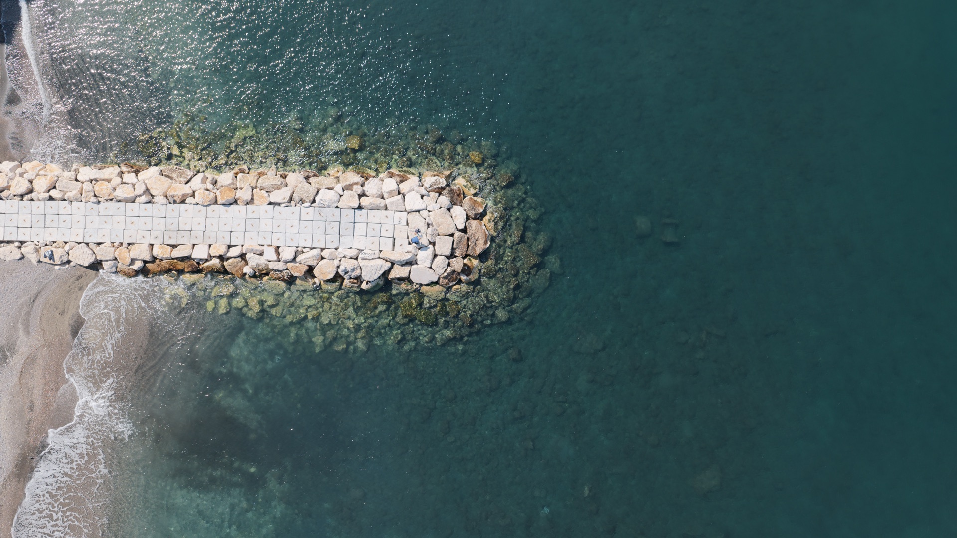 Sunset over the sea in Castellammare di Stabia