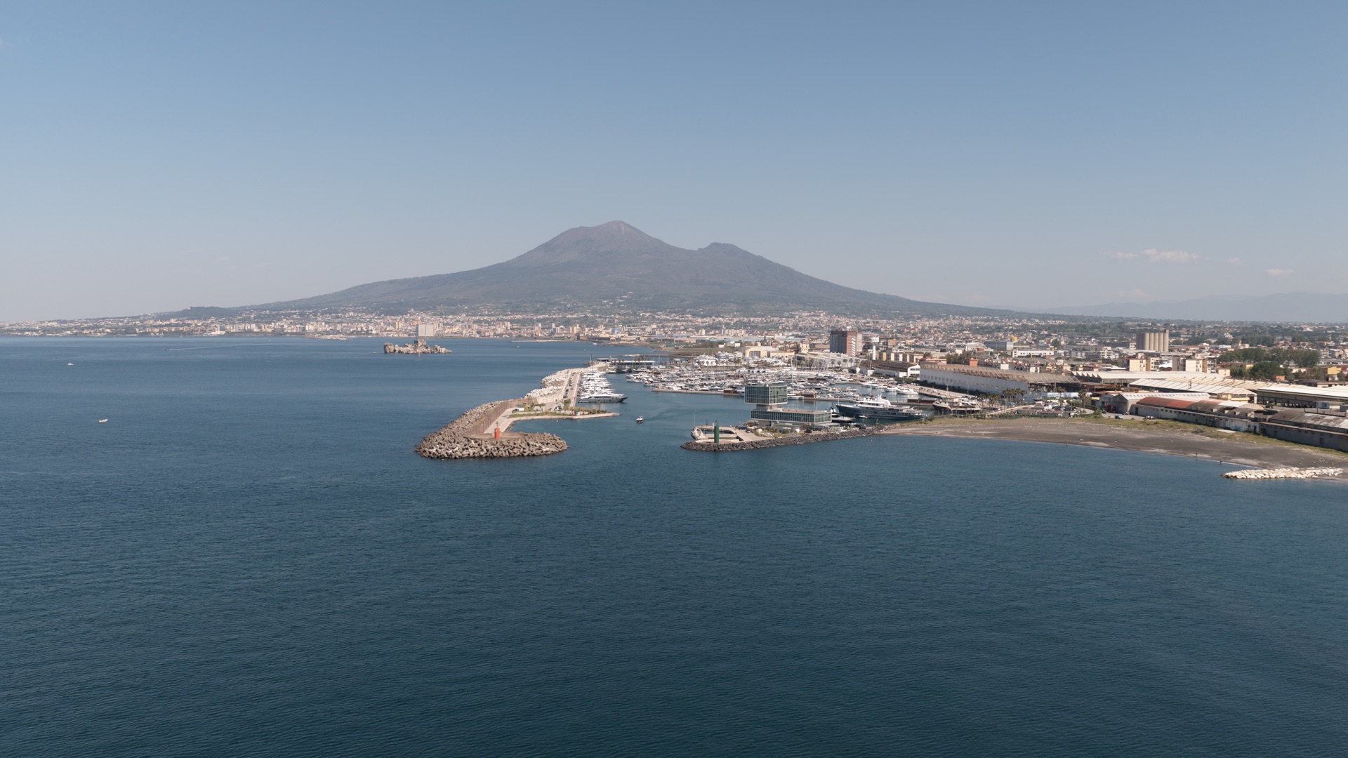 Aerial view of the seafront of Castellammare di Stabia
